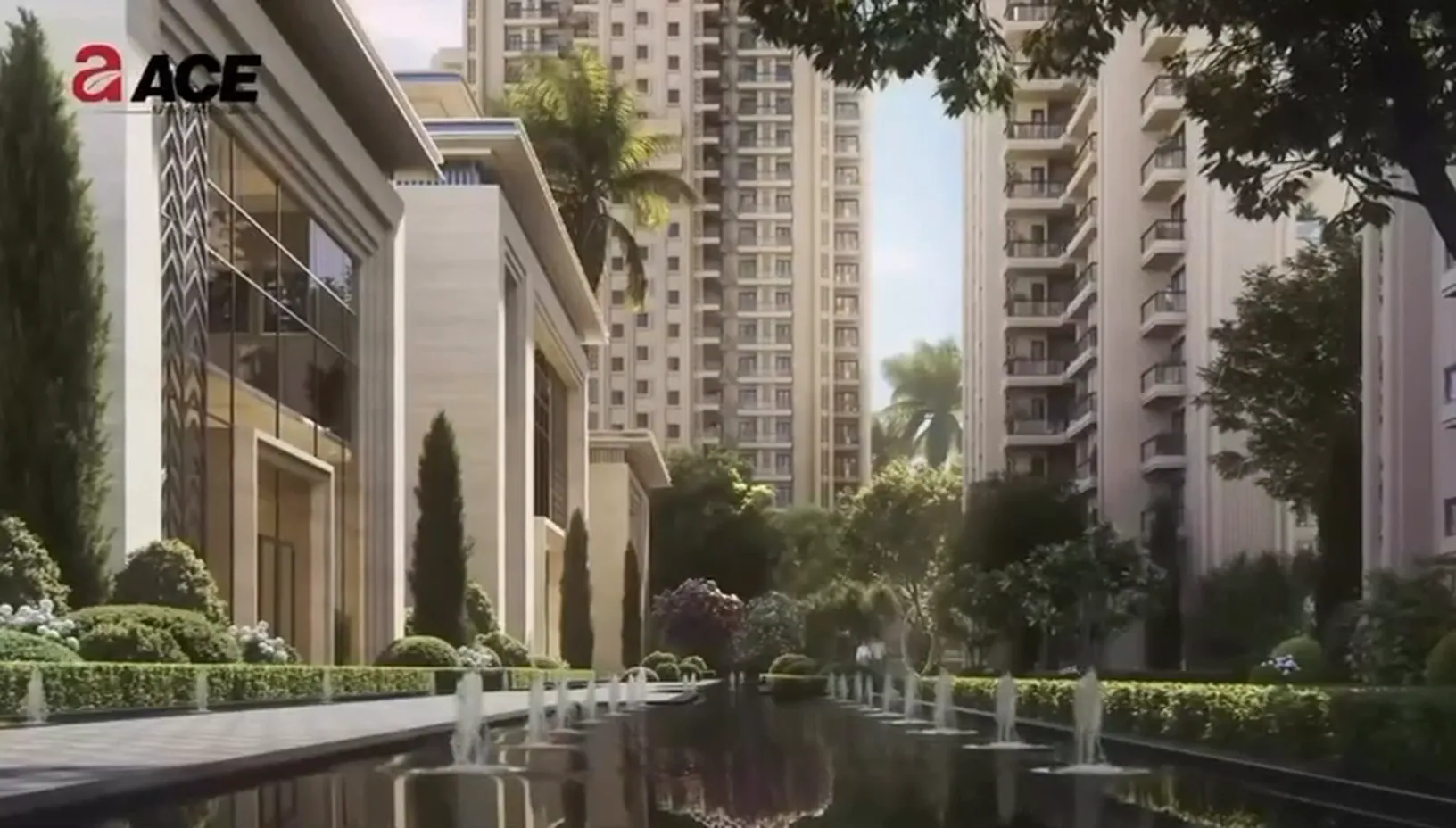 The arrival arch and forecourt, an ACE Group project render for ACE Arte